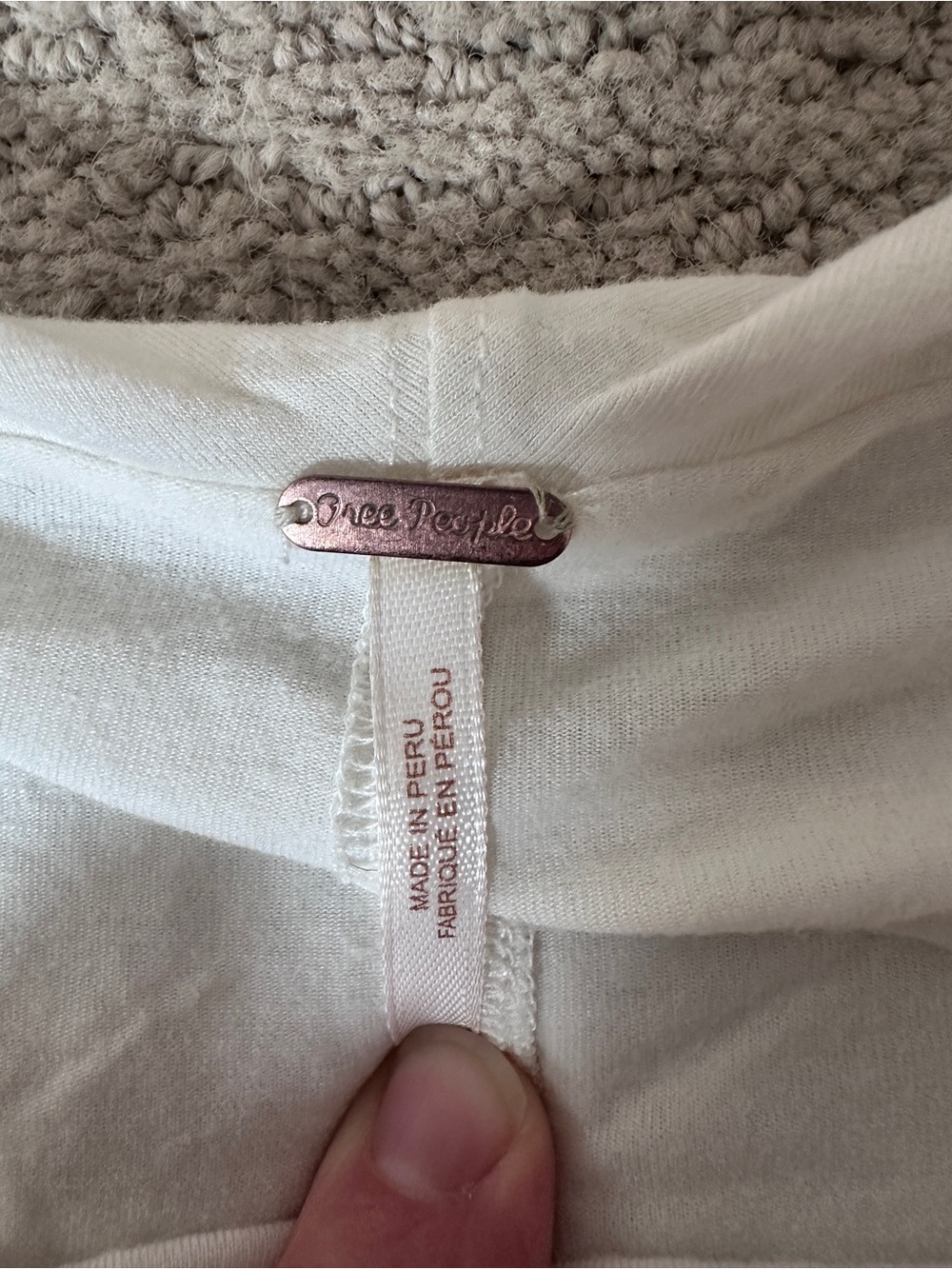 Free People Off White cowl neck long sleeve Top size large